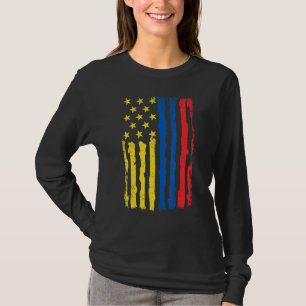 Camiseta Orgullo Estadounidense Colombiano Bandera Estadoun