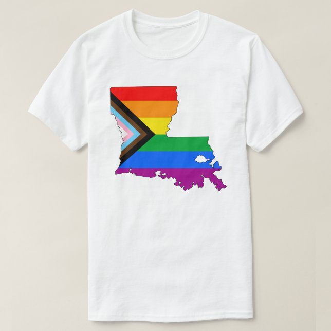 Camiseta Orgullo estatal de Luisiana Orgullo Progresista LG (Diseño del anverso)