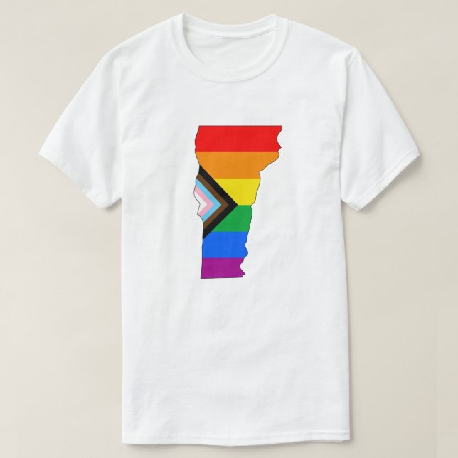 Camiseta Orgullo estatal de Vermont Progreso de orgullo LGB (Diseño del anverso)