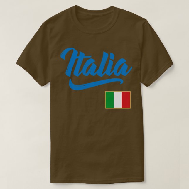 Camiseta Orgullo familiar italiano con bandera italiana (Diseño del anverso)