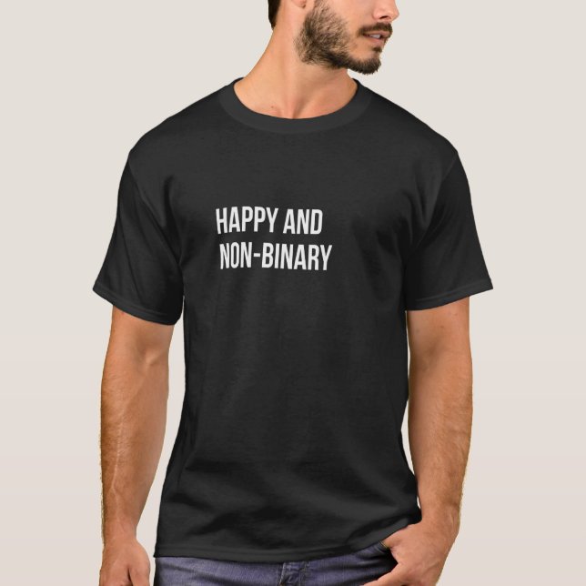 Camiseta Orgullo Feliz Y No Binario De Arcoiris De Género (Anverso)