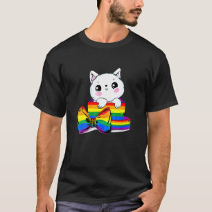 Camiseta Orgullo Gato Arcoíris Gatito Lindo Orgulloso Lgb