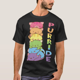 Camiseta Orgullo Gato Color Arcoíris Gay LGBT Purride