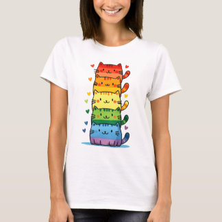 Camiseta Orgullo Gato Gatito Arcoiris