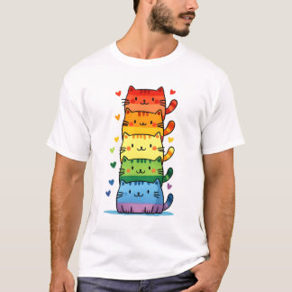 Camiseta Orgullo Gato Gatito Arcoiris