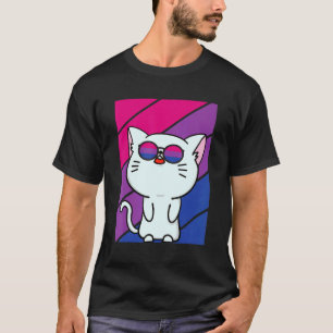 Camiseta Orgullo gato lindo Bisexual bandera LGBTQ Orgullo