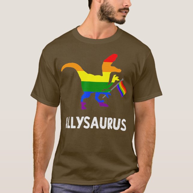 Camiseta Orgullo gay Allysaurus Trans Ally T Rex Dinosaur (Anverso)