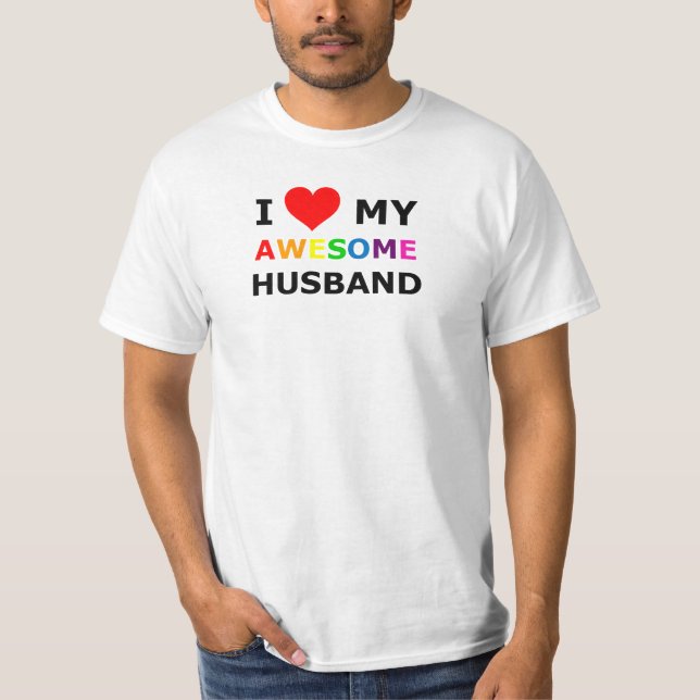 Camiseta Orgullo gay "amo a mi marido impresionante" 1 (Anverso)