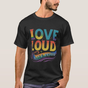 Camiseta Orgullo Gay amor fuerte vive orgulloso Artístico L