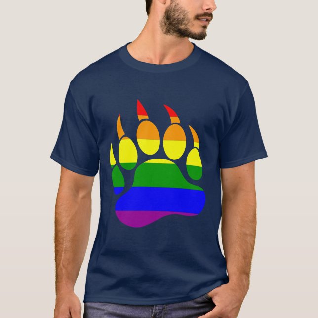 Camiseta Orgullo gay arcoiris Bandera de oso (Anverso)