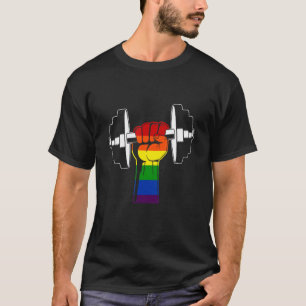Camiseta Orgullo Gay Arcoiris Barbell Gym Lgbt Fitness Entr