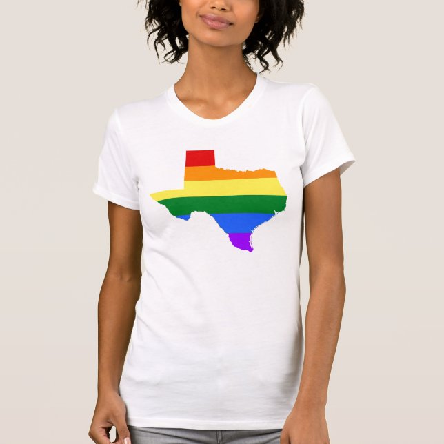 Camiseta Orgullo gay| Arcoiris de Texas (Anverso)