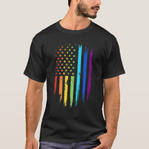Camiseta Orgullo gay arcoiris LGBT Bandera estadounidense