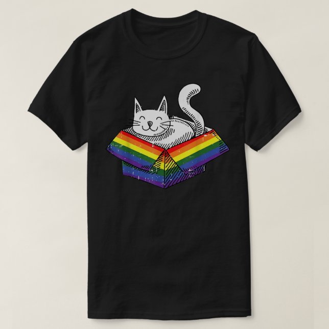 Camiseta Orgullo gay Arcoiris lindo Kitten Gatito Orgulloso (Diseño del anverso)