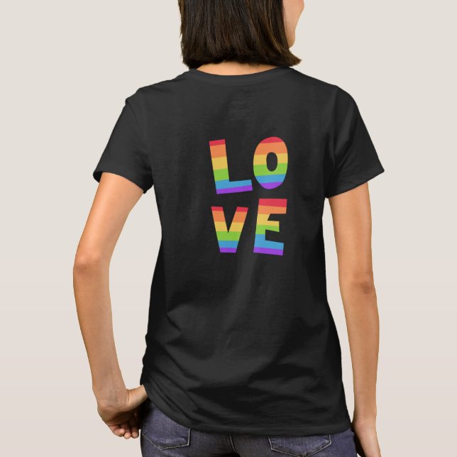 Camiseta Orgullo gay Bandera arco iris LGBT Amor LGBTQ (Reverso)