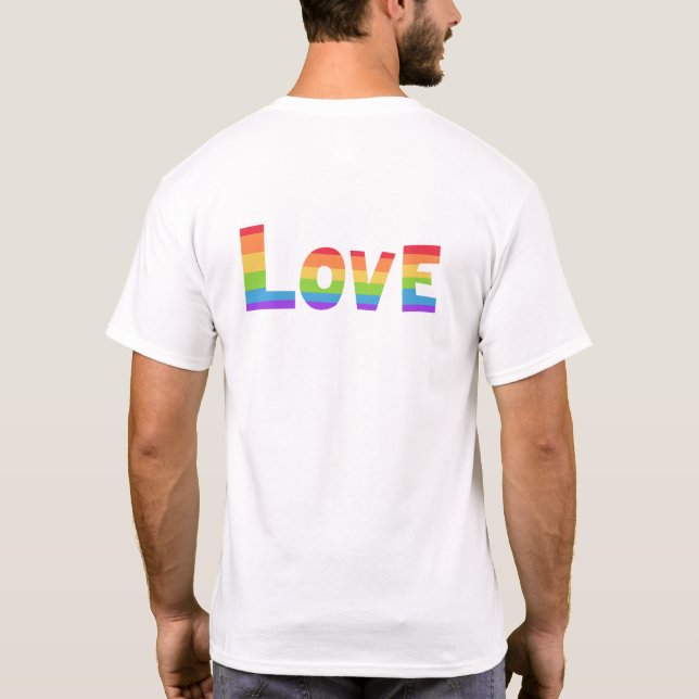 Camiseta Orgullo gay Bandera arco iris LGBT Amor LGBTQ (Reverso)