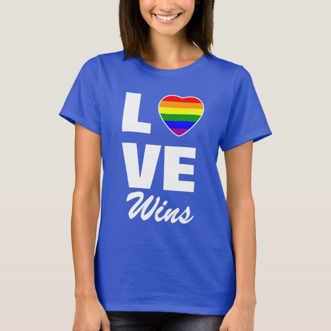Camiseta Orgullo Gay Bandera Arcoiris Amor cardíaco gana ca (Anverso)