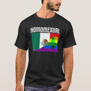 Camiseta Orgullo gay Bandera Arcoiris Mexicana Orgullosa Ho