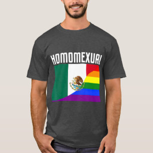 Camiseta Orgullo gay Bandera Arcoiris Mexicana Orgullosa Ho