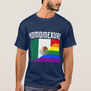 Camiseta Orgullo gay Bandera Arcoiris Mexicana Orgullosa Ho