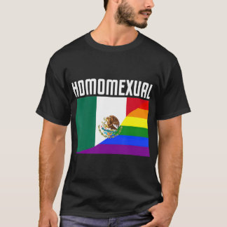 Camiseta Orgullo gay Bandera Arcoiris Mexicana Orgullosa Ho