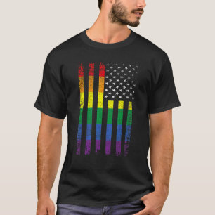 Camiseta Orgullo Gay Bandera Estadounidense Lgbt Apoya Lgbt