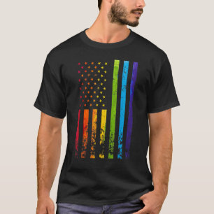 Camiseta Orgullo Gay Bandera Estadounidense Lgbt Arcoiris L