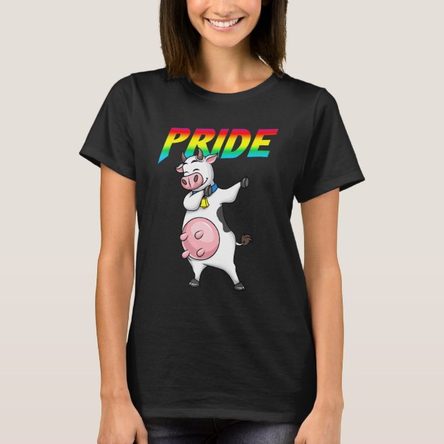 Camiseta Orgullo gay bisexual gays lesbiana de vaca lechera (Anverso)