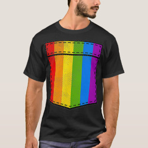Camiseta Orgullo gay, bolsillo arcoíris, orgullo LGBT