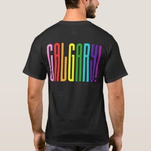 Camiseta Orgullo gay brillante LGBT del texto LGBTQ Calgary