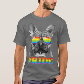 Camiseta Orgullo gay Bulldog francés Bandera arco iris LGBT
