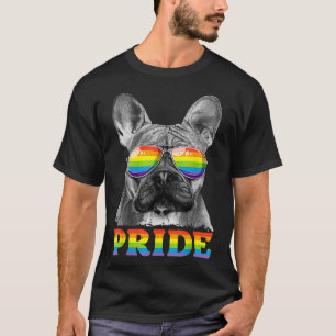 Camiseta Orgullo gay Bulldog francés Bandera arco iris LGBT