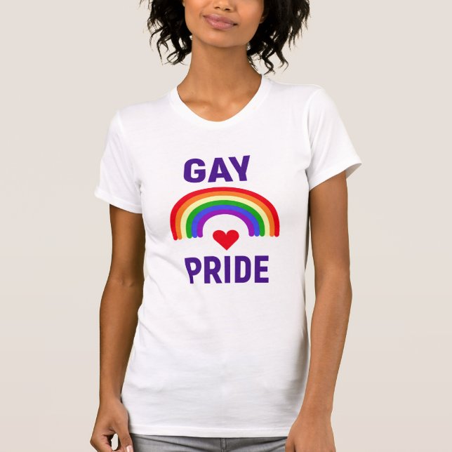 Camiseta Orgullo gay| Corazón y arco iris (Anverso)