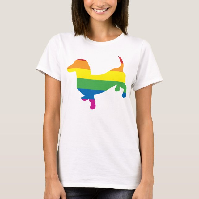 Camiseta Orgullo gay Dachshund/Wiener (Anverso)