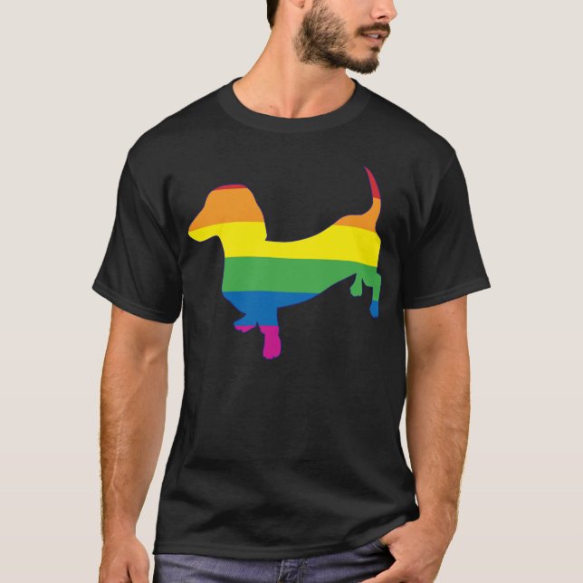 Camiseta Orgullo gay Dachshund/Wiener (Anverso)