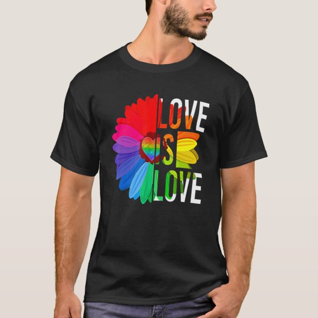 Camiseta Orgullo Gay Daisy Rainbow Lgbt Amor Lgbtq (Anverso)