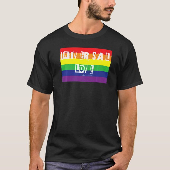 Camiseta Orgullo gay de amor universal palabra arcoiris 1 (Anverso)