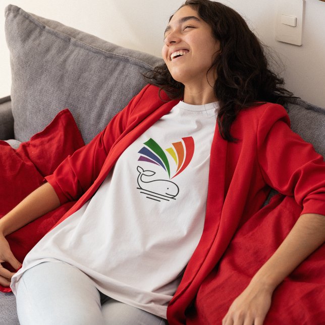 Camiseta Orgullo gay de ballena corta luz arco iris (Subido por el creador)