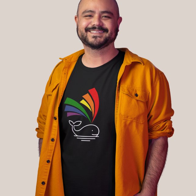 Camiseta Orgullo gay de ballena dulce arcoiris negro (Subido por el creador)