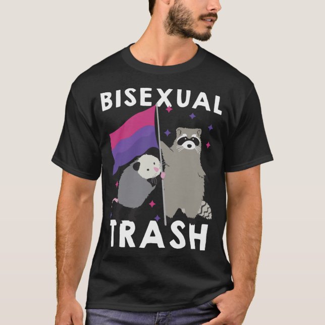Camiseta Orgullo gay de basura bisexual Arcoiris LGBT Racco (Anverso)