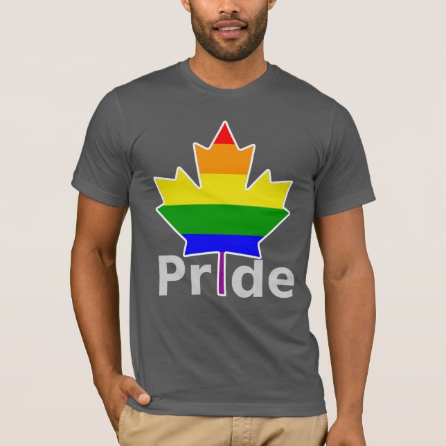 Camiseta Orgullo gay de Canadá: Hoja de arce con bandera ar (Anverso)