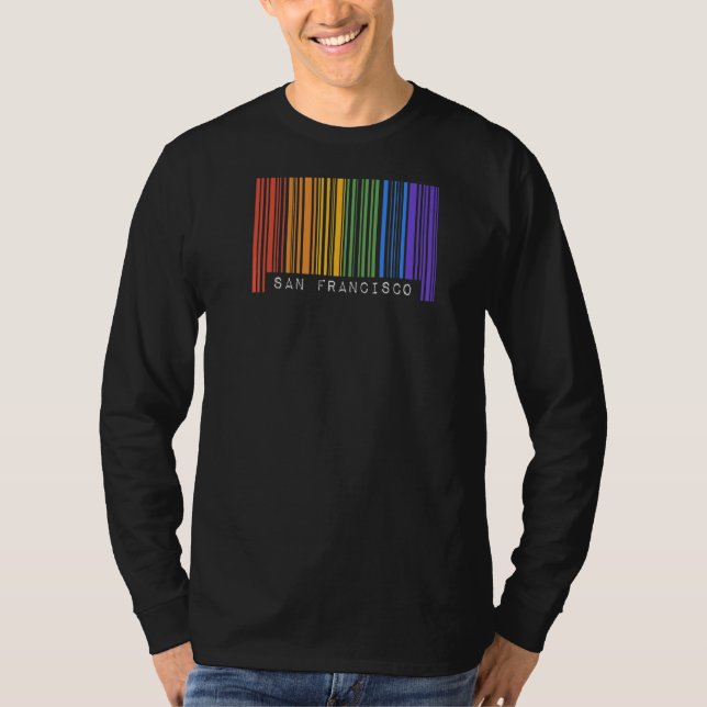 Camiseta Orgullo gay de código de barras San Francisco Cali (Anverso)