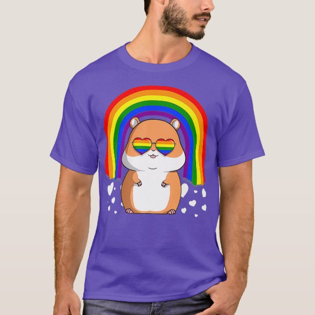 Camiseta Orgullo gay de hámster LGBT Arcoiris regalo lindo  (Anverso)