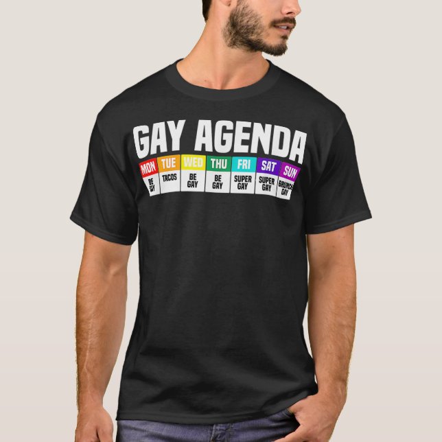 Camiseta Orgullo gay de la agenda gay  (Anverso)