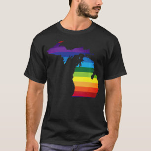 Camiseta Orgullo gay de la bandera arcoíris LGBT de Michiga