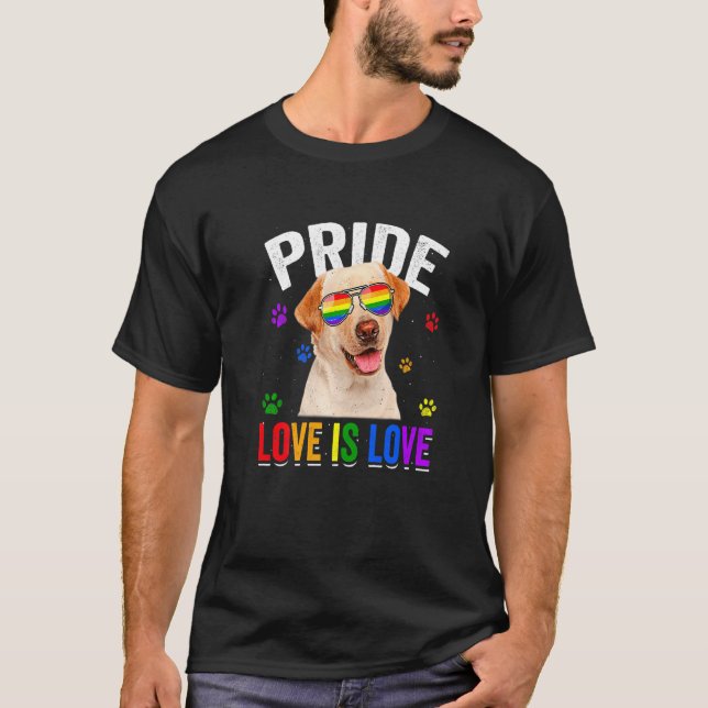 Camiseta Orgullo gay de Labrador Lgbt Bandera Arcoiris Perr (Anverso)