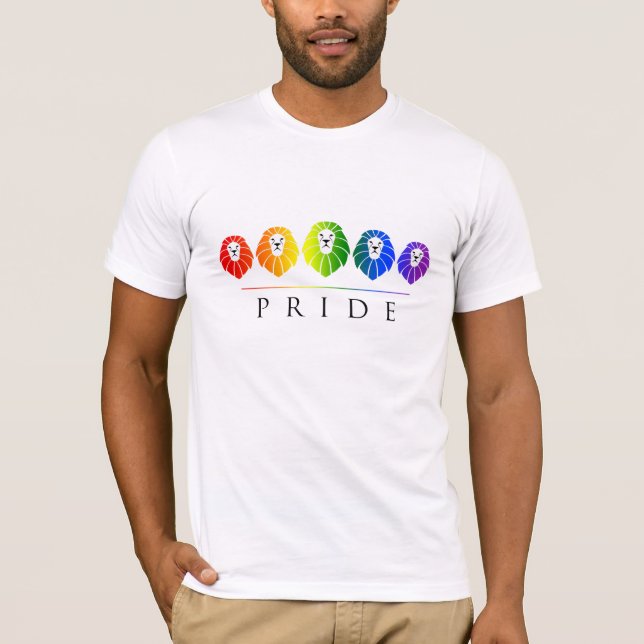 Camiseta Orgullo gay de leones - Arcoiris LGBT (Anverso)