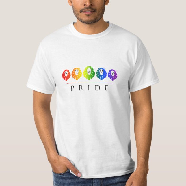 Camiseta Orgullo Gay de Leones - Arcoíris LGBT (Anverso)