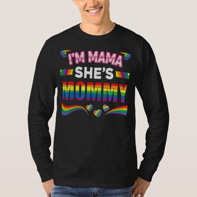 Camiseta Orgullo gay de mamá lesbiana Soy mamá Ella es mamá (Anverso)