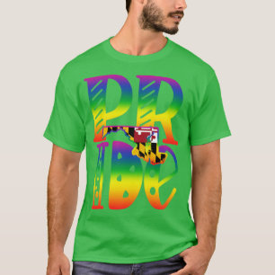 Camiseta Orgullo gay de Maryland en letras de bloque de art